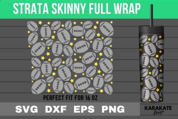 American Football Graphics & Crafts: 16 Oz Strata Skinny