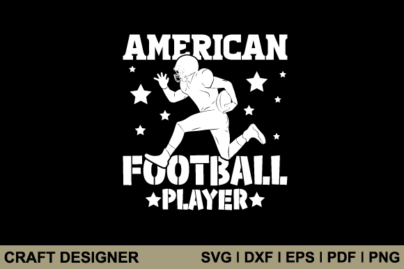 American Football Player SVG Cut File for Crafts & Graphics