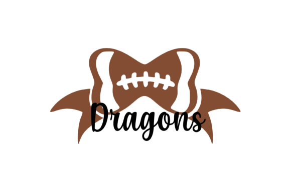 Dragons Football Bow Graphic for Crafts & Graphics