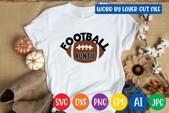 Football Auntie SVG Design for Crafts and Graphics
