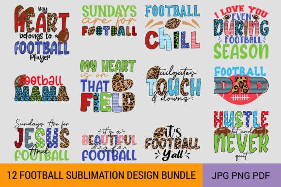 Football Sublimation Design Bundle: Graphics for Dynamic Craft Branding