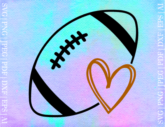 Football with Heart SVG: Graphics and Crafts Branding