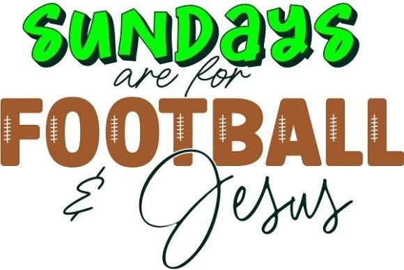 h1Football and Jesus Graphics for Crafts and Digital Selling