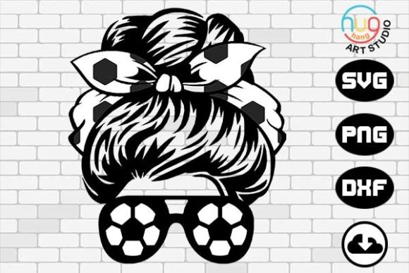 Messy Bun Football Momlife Graphics for Crafts