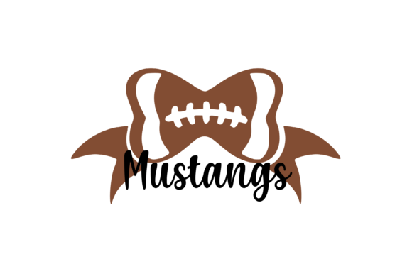 Mustangs Football Bow: Graphics for Crafts Branding
