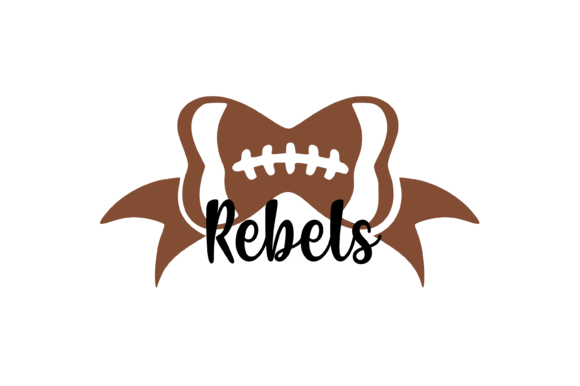 Rebels Football Bow Graphic for Crafts and Graphics