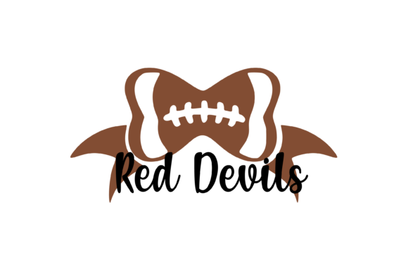 Red Devils Football Bow: Graphics for Crafts