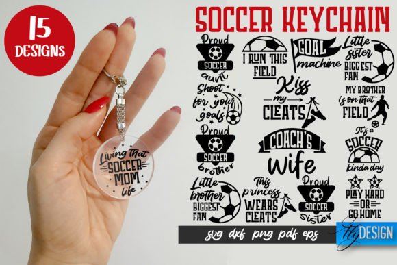 Soccer Keychain SVG Football SVG for Crafts & Blog Graphics