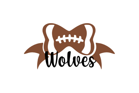 Wolves Football Bow: Graphics for Crafts & Editorial